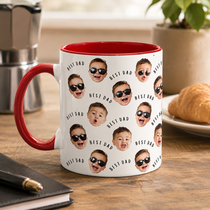 Custom Photo Best Dad Mug, Personalized Mug Mug For Husband Dad Grandfather TOM99