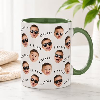 Custom Photo Best Dad Mug, Personalized Mug Mug For Husband Dad Grandfather TOM99