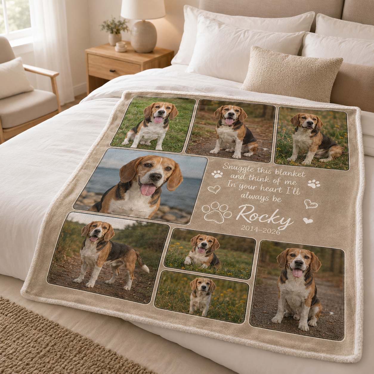 Custom Photo Dog Memories Blanket | Personalized Dog Lovers Gifts | Gift For Dog Lovers TOM99