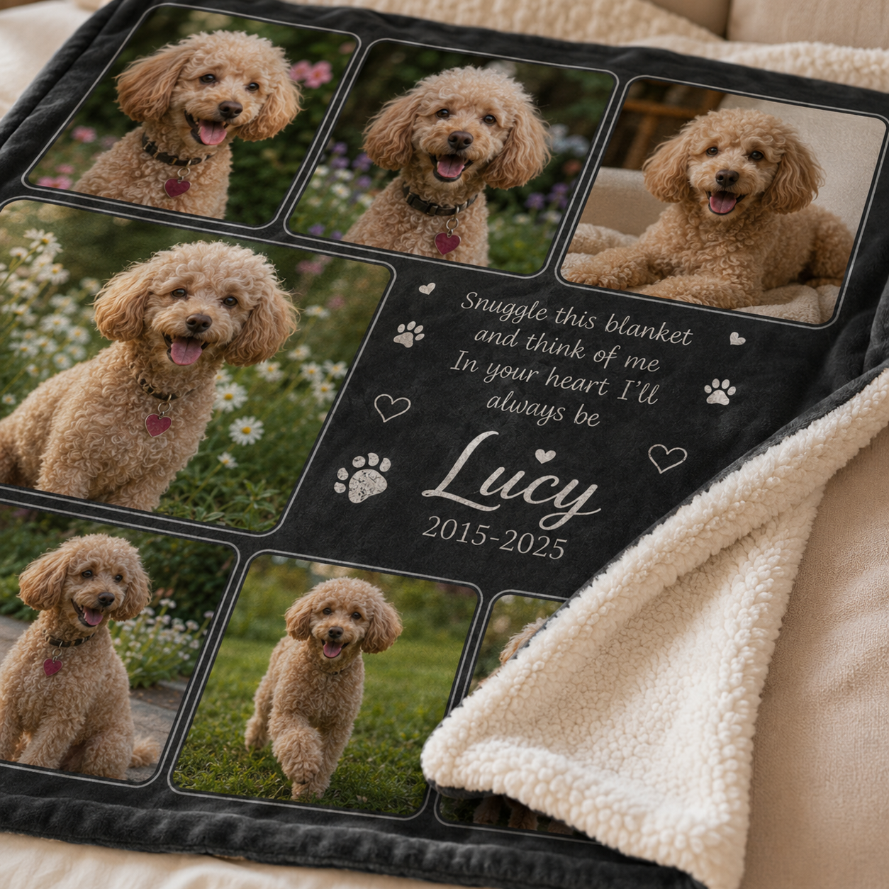 Custom Photo Dog Memories Blanket | Personalized Dog Lovers Gifts | Gift For Dog Lovers TOM99