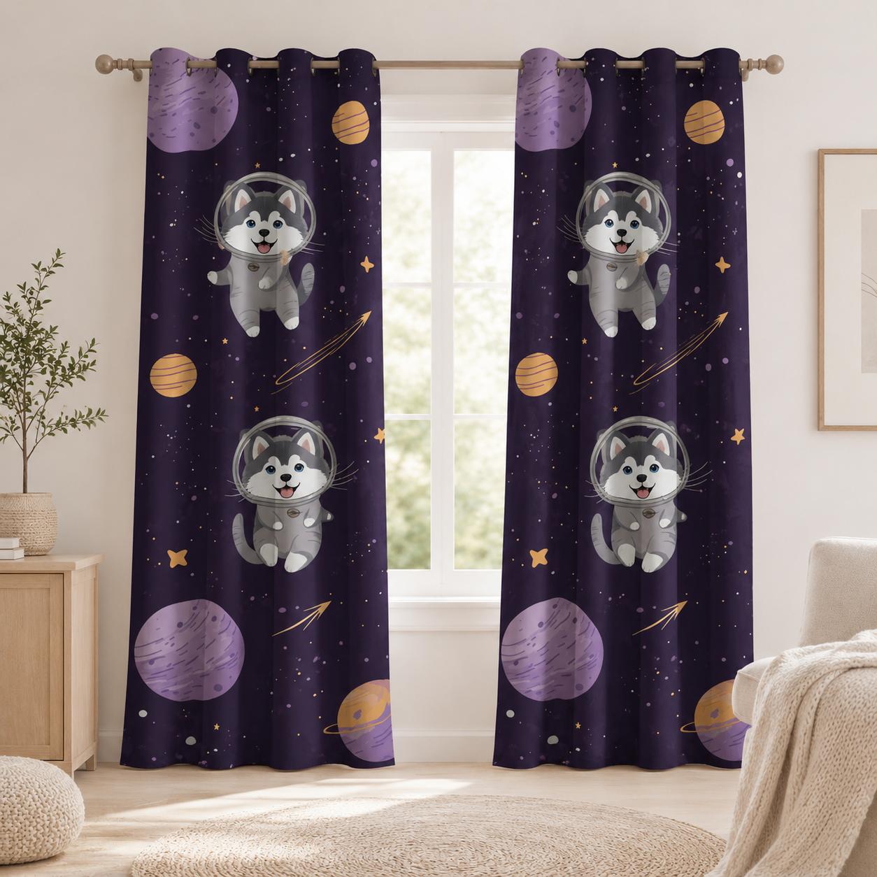 Custom Photo Dog Window Curtain | Gift For Dog Lover
