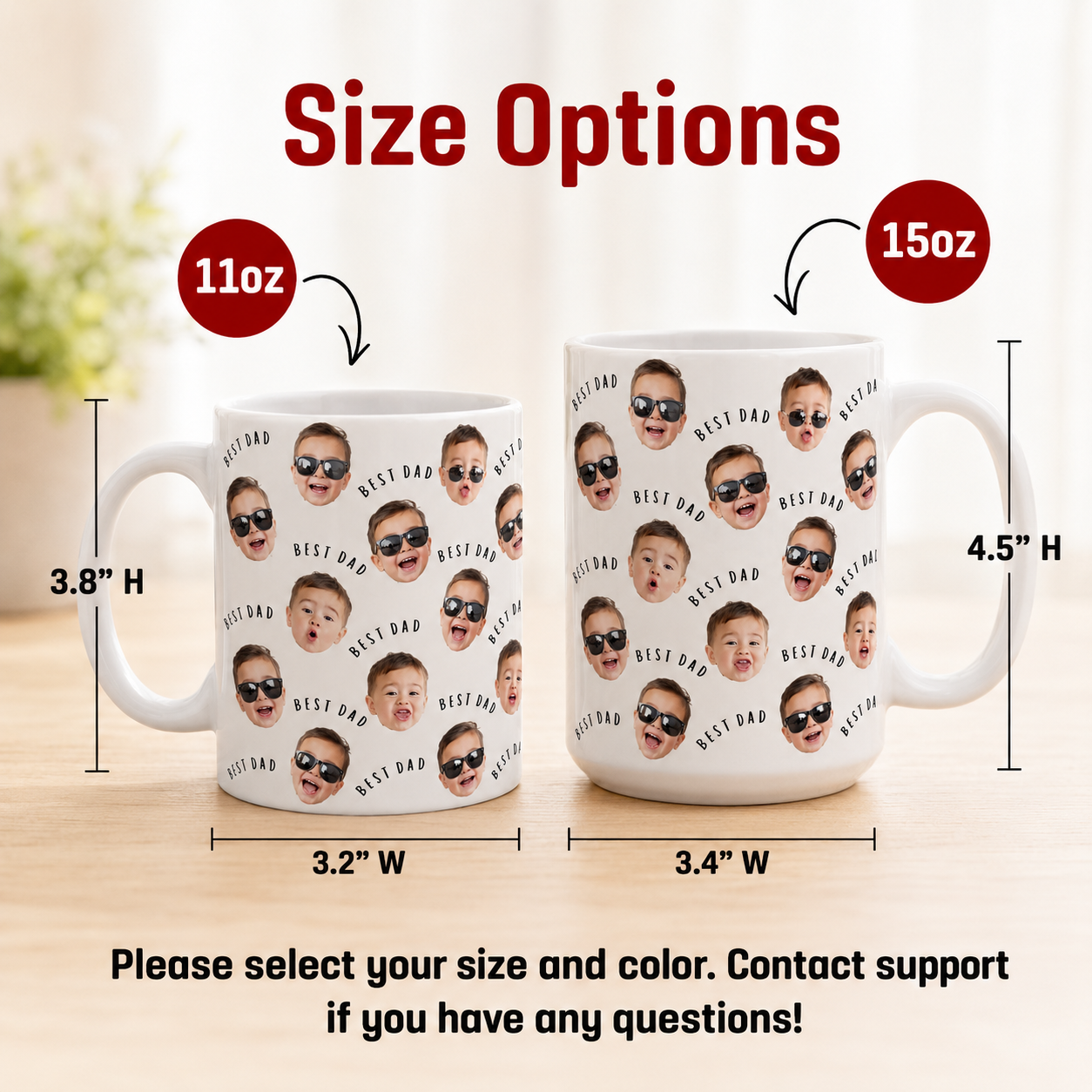 Custom Photo Best Dad Mug, Personalized Mug Mug For Husband Dad Grandfather TOM99
