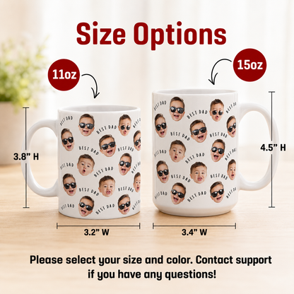 Custom Photo Best Dad Mug, Personalized Mug Mug For Husband Dad Grandfather TOM99