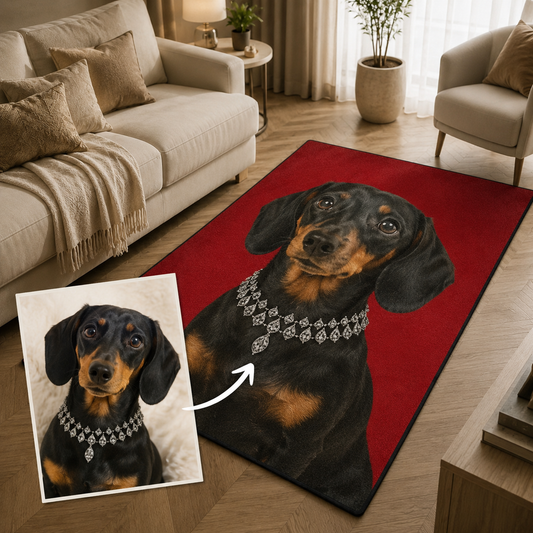 Custom Photo Dog Area Rug | Gift For Dog Lovers