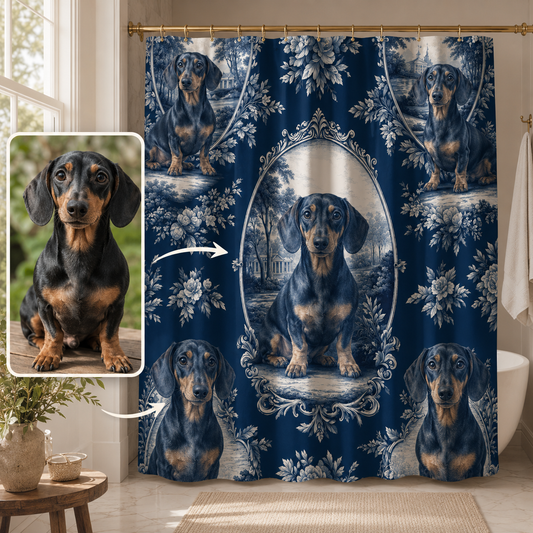 Custom Photo Dog Shower Curtain | Gift For Dog Lovers