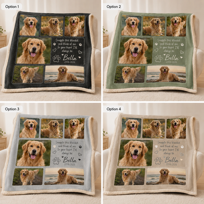 Custom Photo Dog Memories Blanket | Personalized Dog Lovers Gifts | Gift For Dog Lovers TOM99