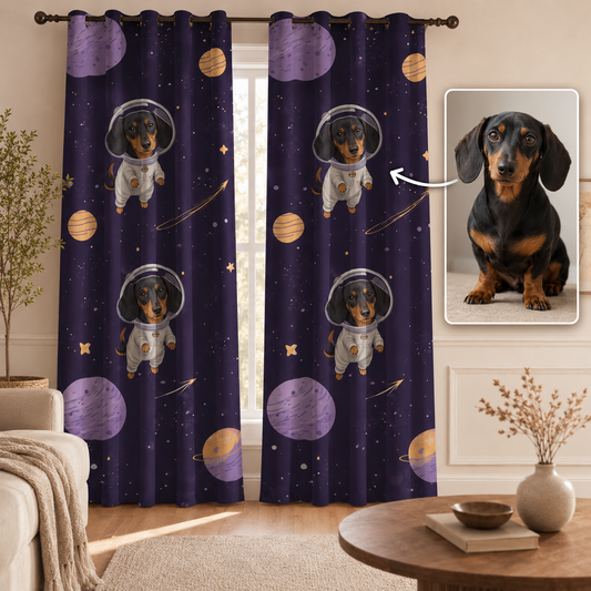 Custom Photo Dog Window Curtain | Gift For Dog Lover