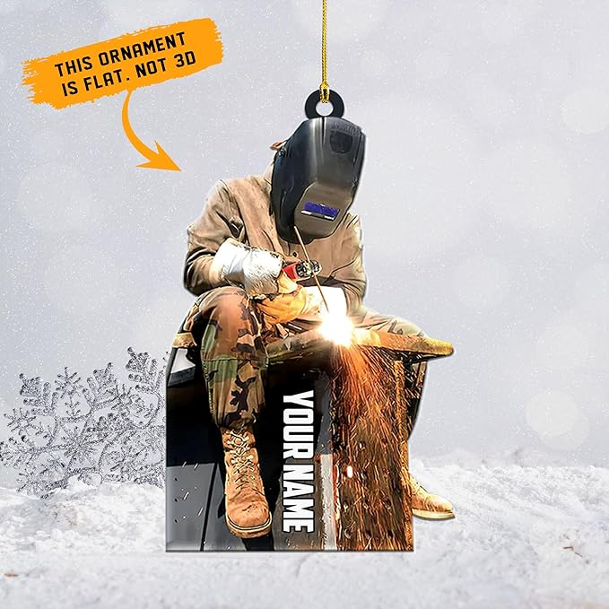 Custom Welder Christmas Ornament