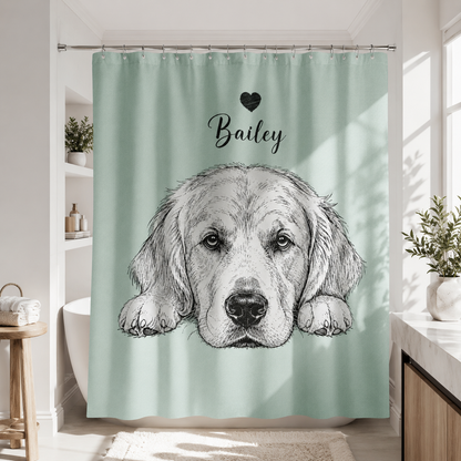 Custom Photo Dog Shower Curtain | Gift For Dog Lovers