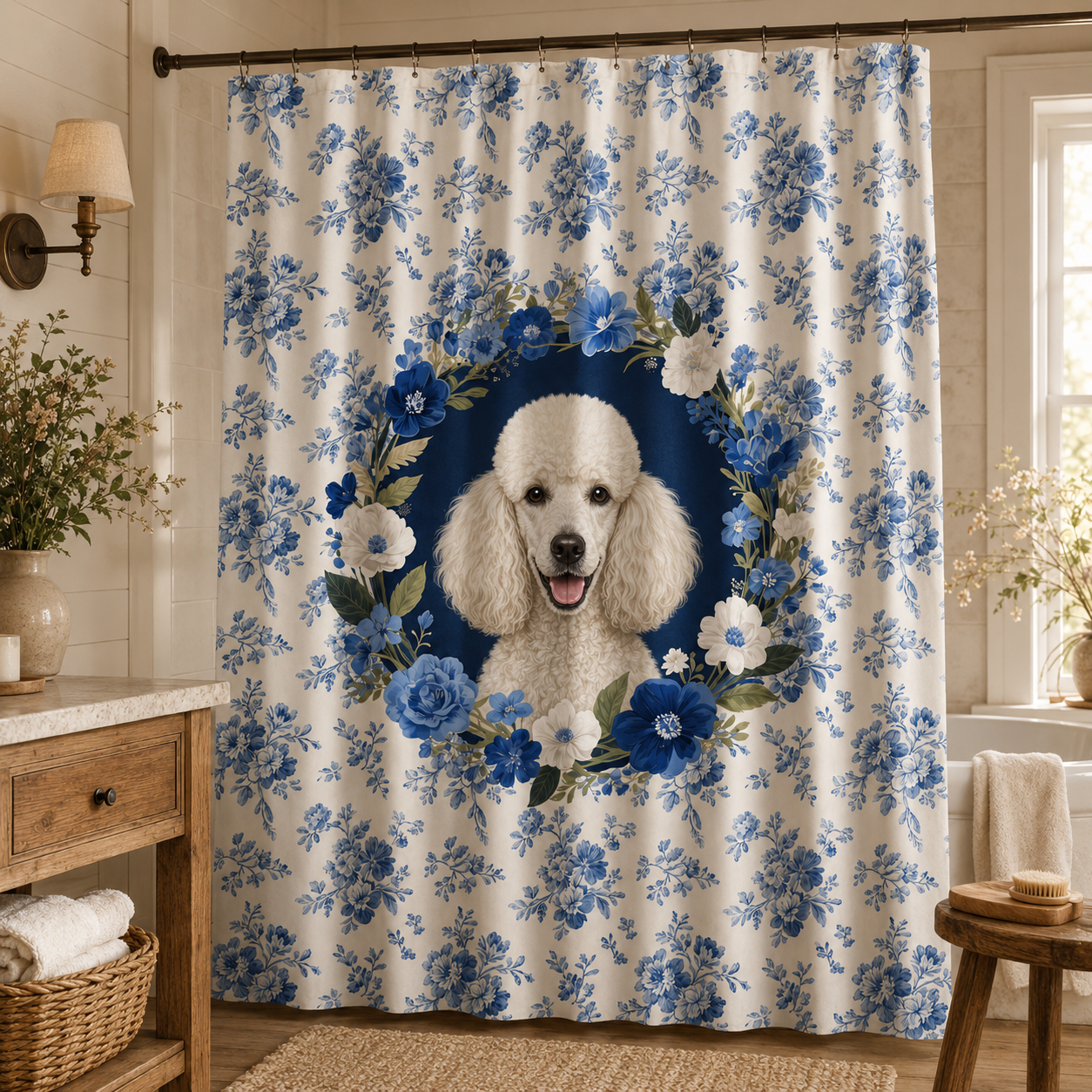 Custom Photo Dog Shower Curtain | Gift For Dog Lovers