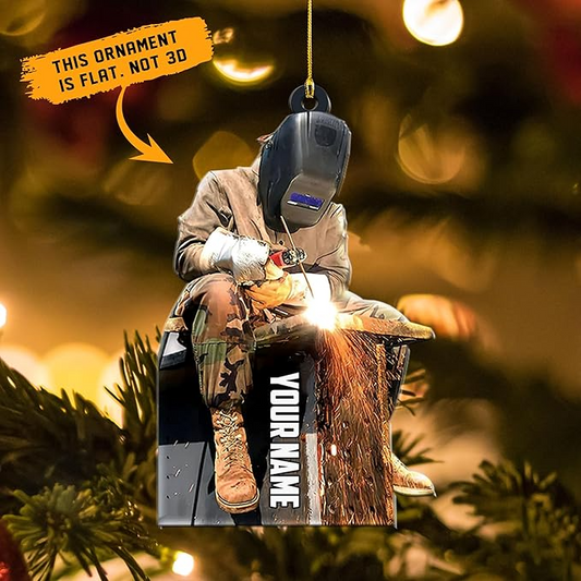 Custom Welder Christmas Ornament