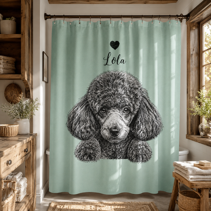 Custom Photo Dog Shower Curtain | Gift For Dog Lovers