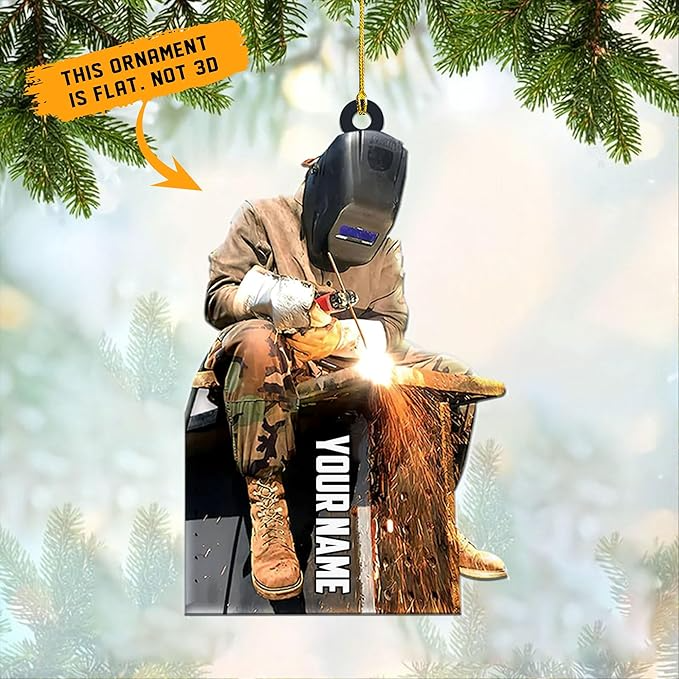 Custom Welder Christmas Ornament