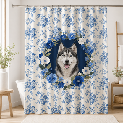 Custom Photo Dog Shower Curtain | Gift For Dog Lovers