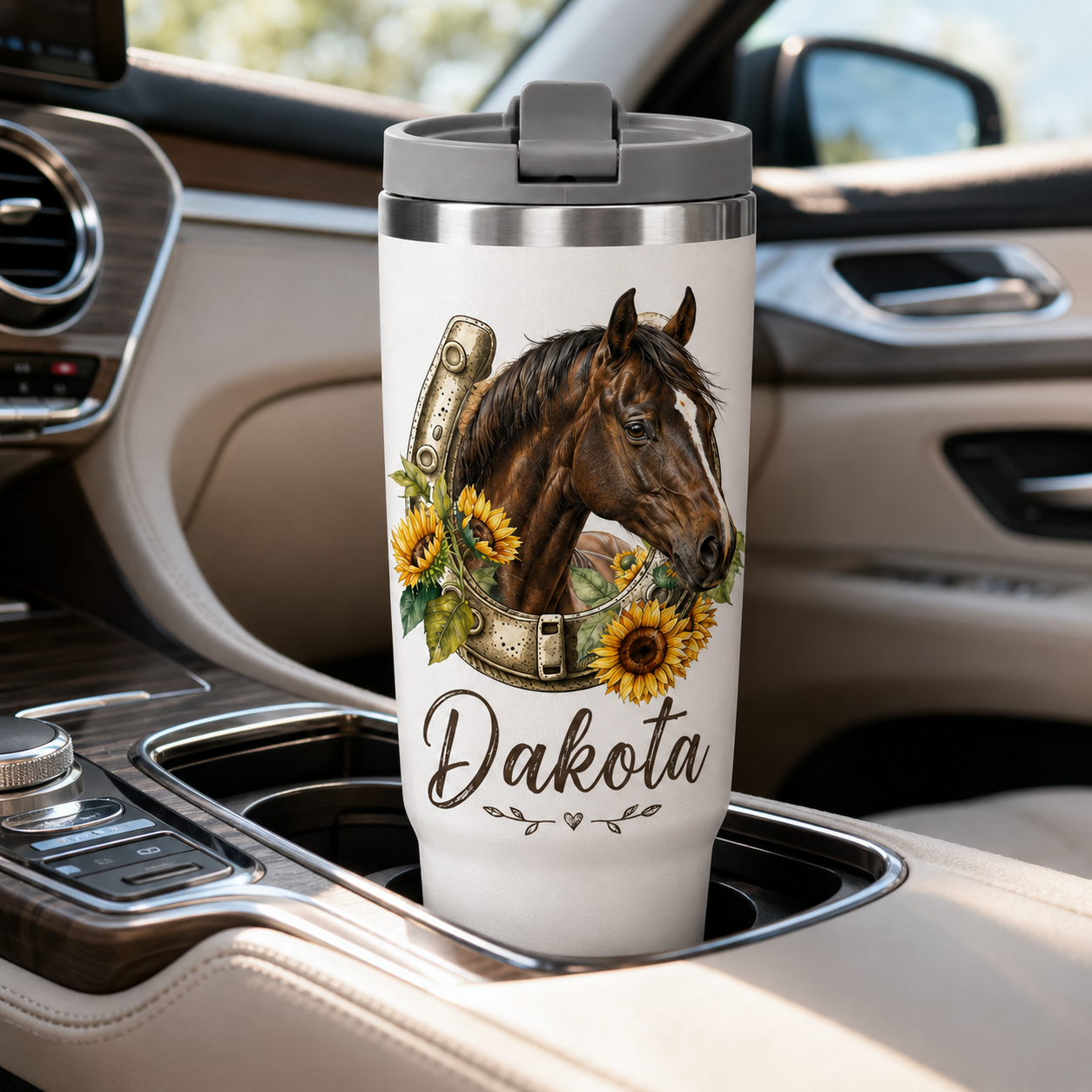 Custom Photo Flower Horse 30oz Tumbler | Gift For Horse Lovers | Pet Lover Gifts TOM99
