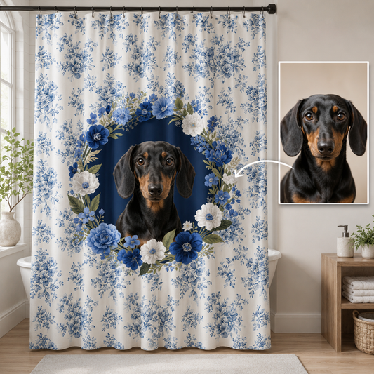 Custom Photo Dog Shower Curtain | Gift For Dog Lovers
