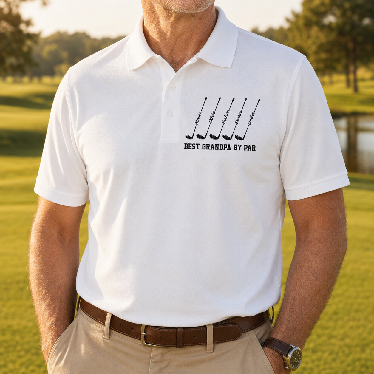 Custom Photo Best Grand By Par Lover Polo Shirt, Personalized Polo Shirt For Husband Dad Grandfather TOM99