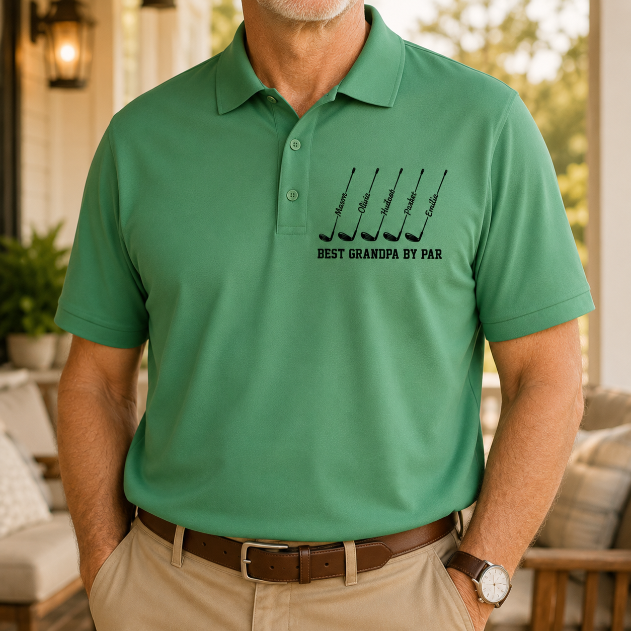 Custom Photo Best Grand By Par Lover Polo Shirt, Personalized Polo Shirt For Husband Dad Grandfather TOM99