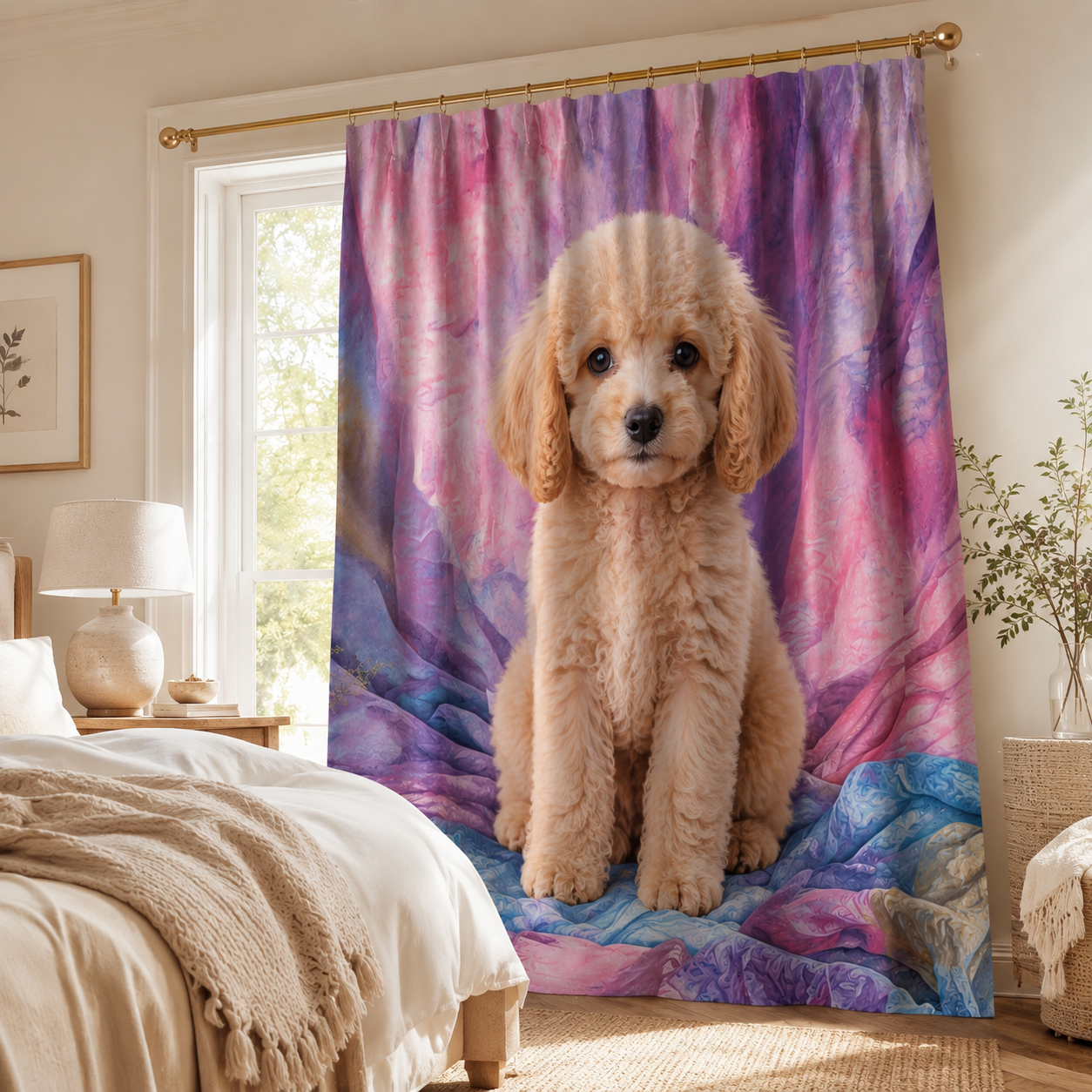 Custom Photo Dog Window Curtain | Gift For Dog Lover