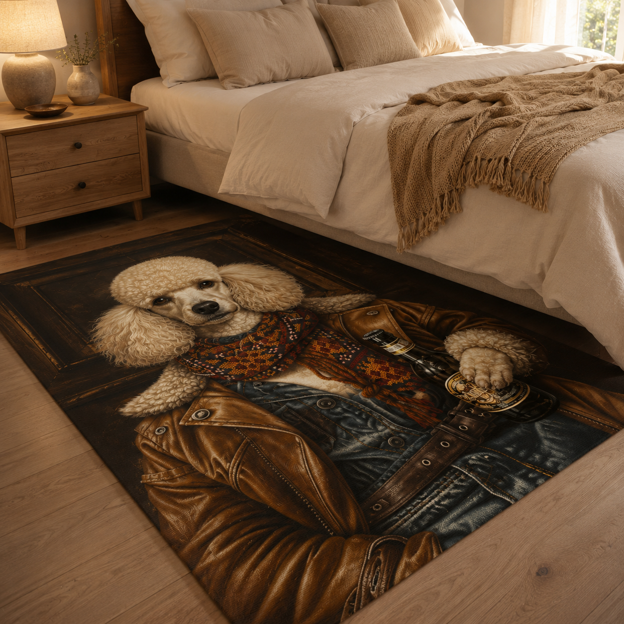 Custom Photo Colorful Dog Area Rug | Gift For Dog Lovers