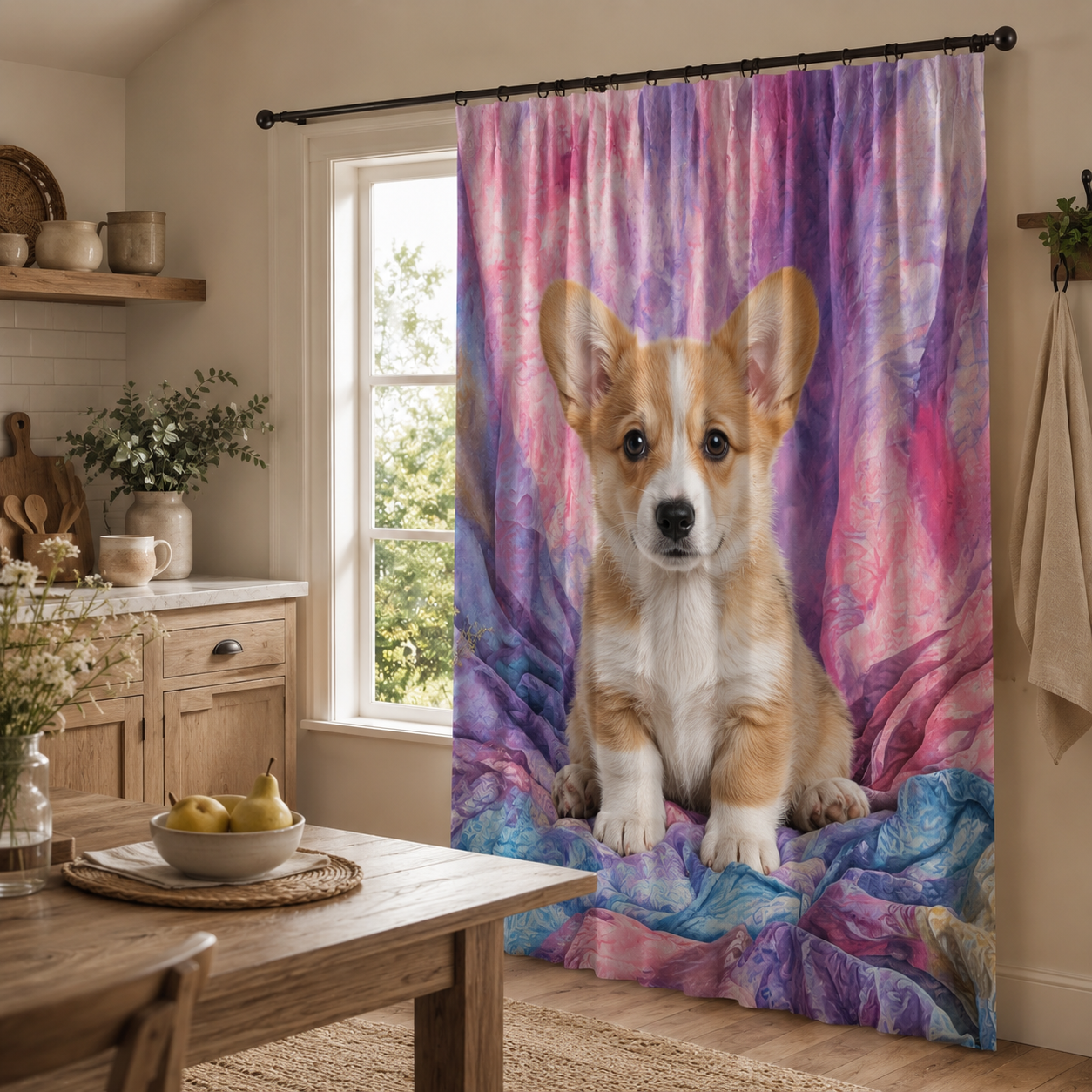 Custom Photo Dog Window Curtain | Gift For Dog Lover