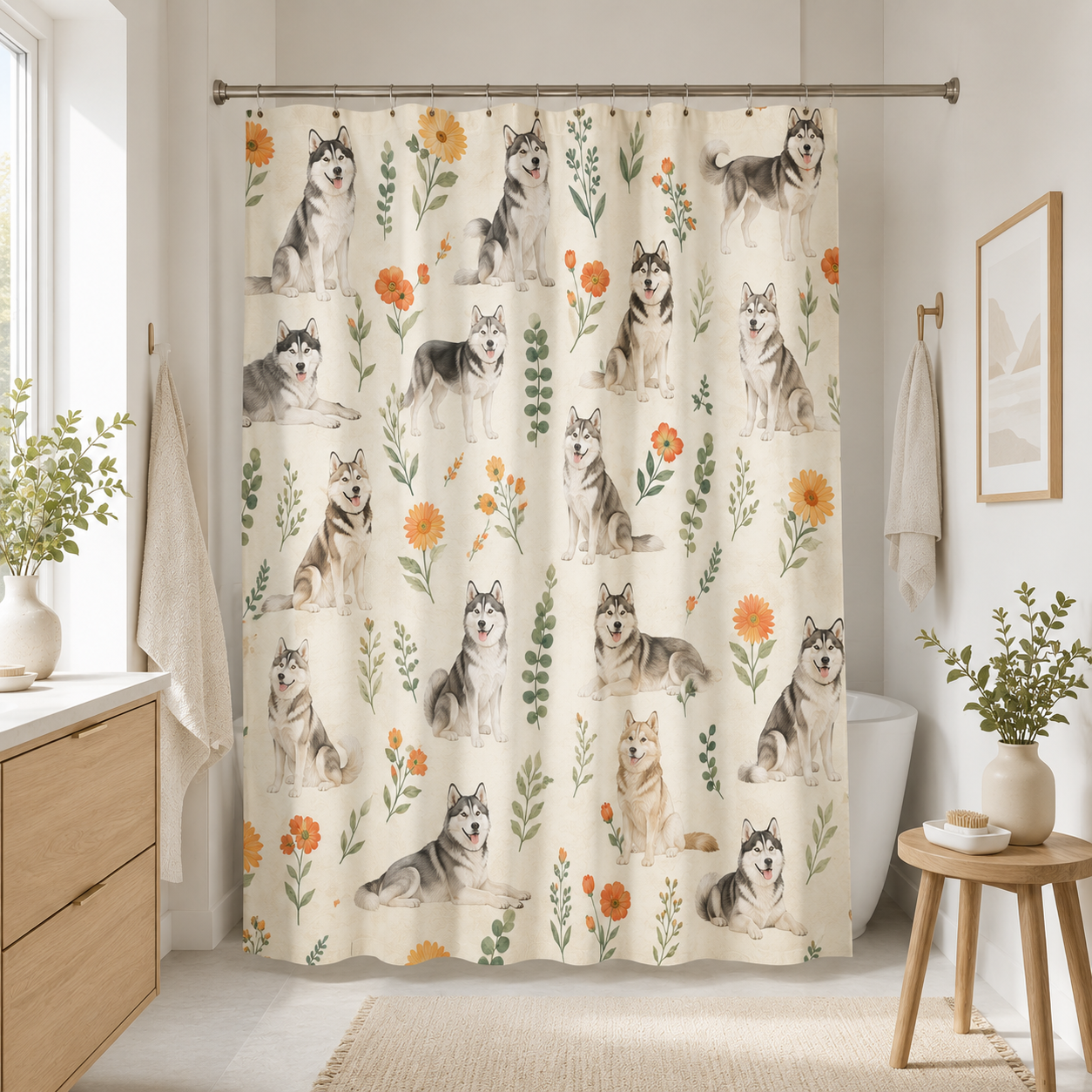 Custom Photo Dog Shower Curtain | Gift For Dog Lovers