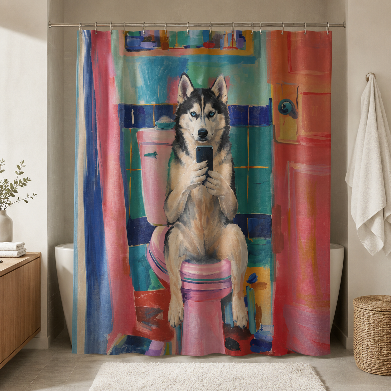 Custom Photo Dog Shower Curtain | Gift For Dog Lovers