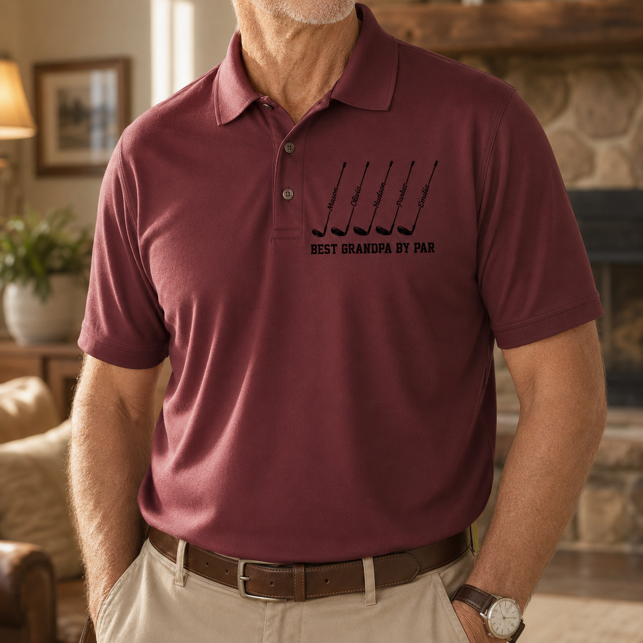 Custom Photo Best Grand By Par Lover Polo Shirt, Personalized Polo Shirt For Husband Dad Grandfather TOM99