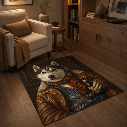 Custom Photo Colorful Dog Area Rug | Gift For Dog Lovers