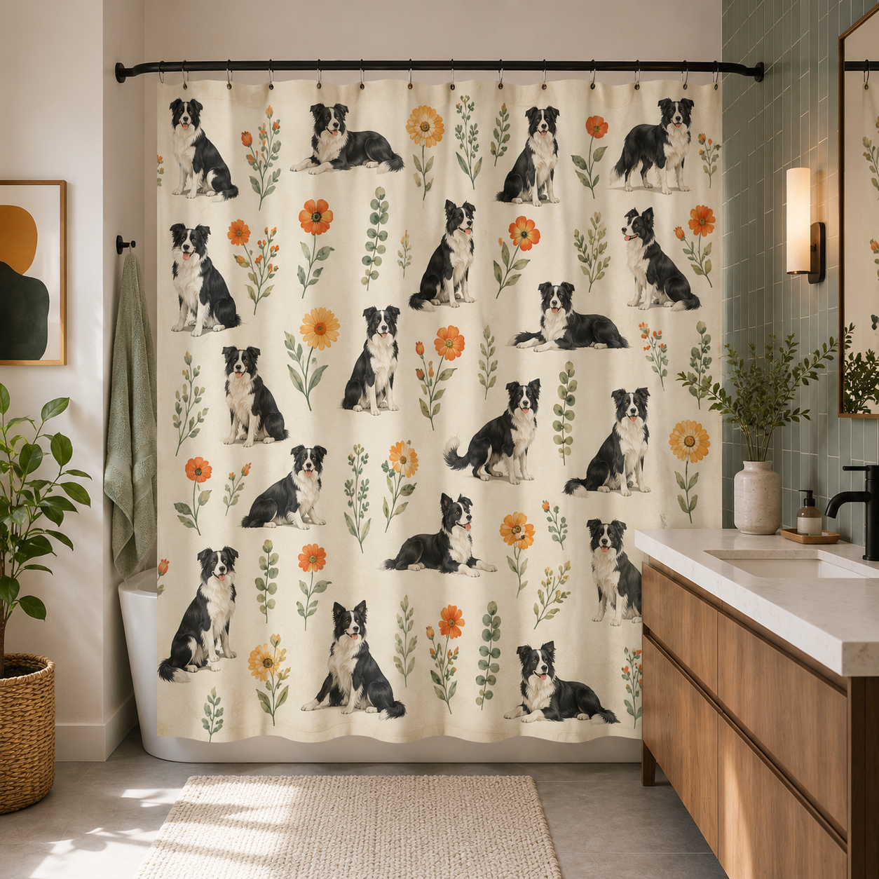 Custom Photo Dog Shower Curtain | Gift For Dog Lovers