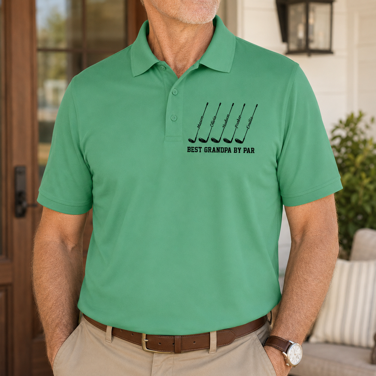 Custom Photo Best Grand By Par Lover Polo Shirt, Personalized Polo Shirt For Husband Dad Grandfather TOM99