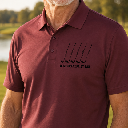 Custom Photo Best Grand By Par Lover Polo Shirt, Personalized Polo Shirt For Husband Dad Grandfather TOM99