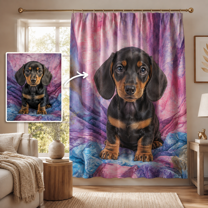 Custom Photo Dog Window Curtain | Gift For Dog Lover