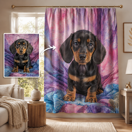 Custom Photo Dog Window Curtain | Gift For Dog Lover
