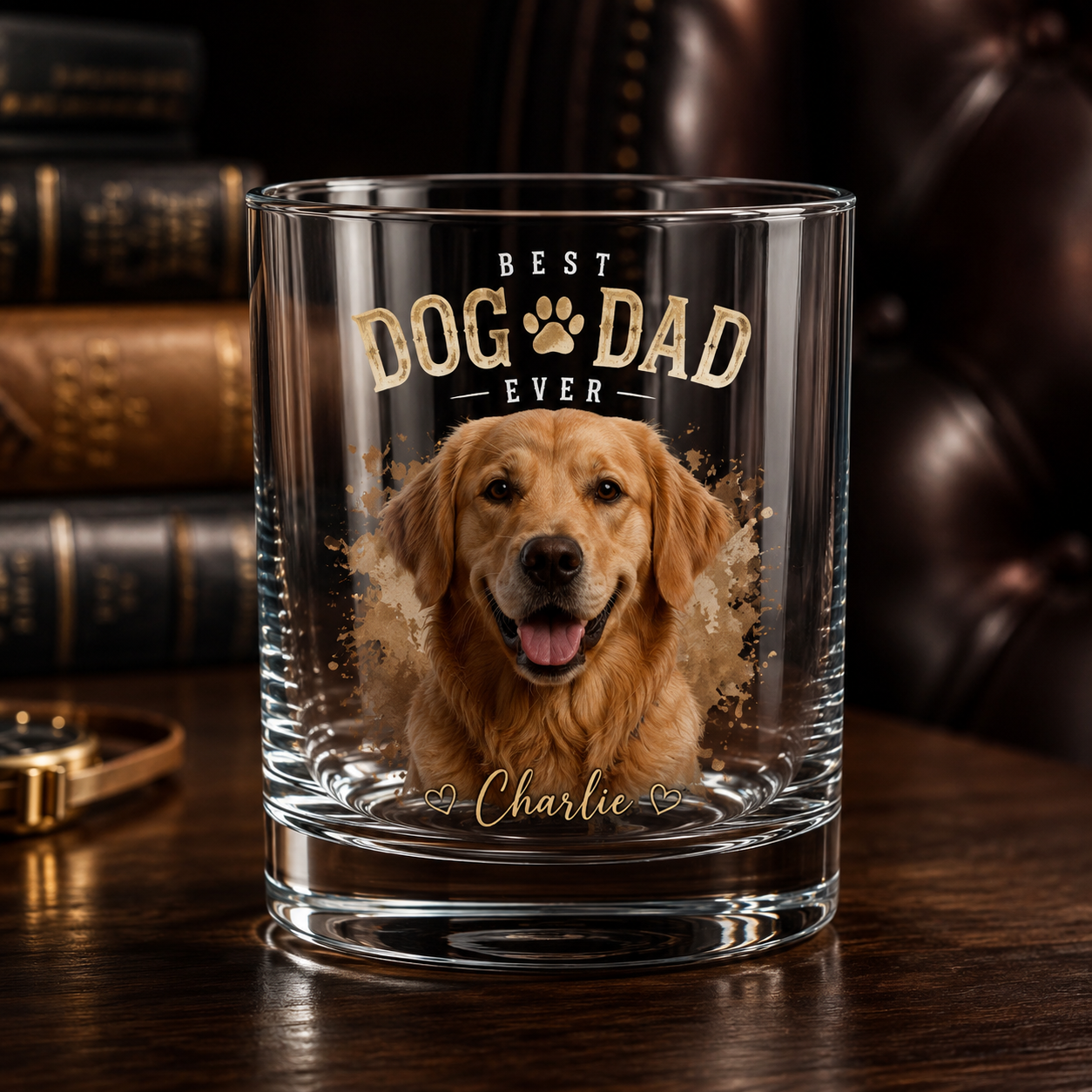 Custom Photo Best Dog Dad Whiskey Glass | Personalized Pet Photo Gifts | Gift For Dog Lovers | Father's Day Gifts