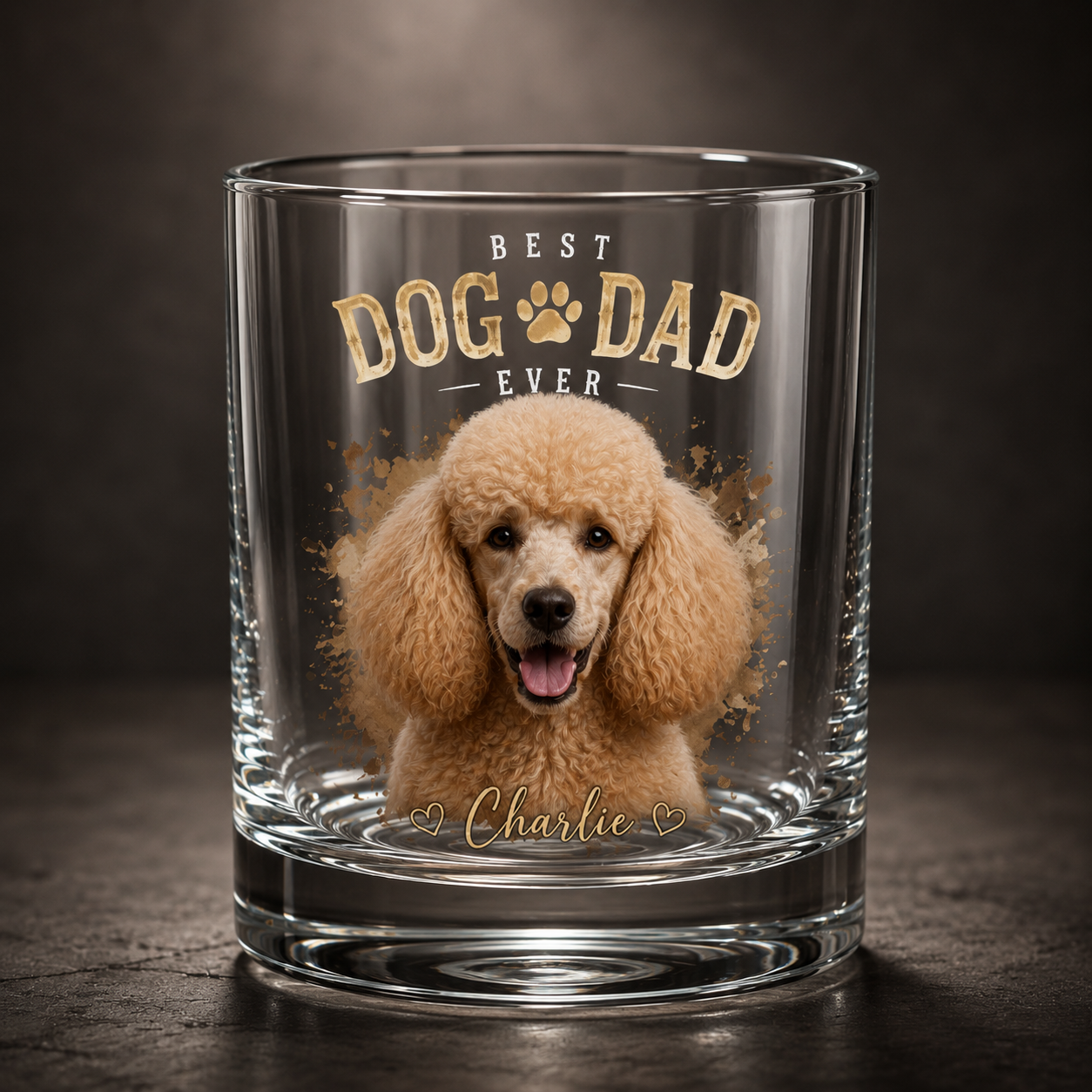 Custom Photo Best Dog Dad Whiskey Glass | Personalized Pet Photo Gifts | Gift For Dog Lovers | Father's Day Gifts