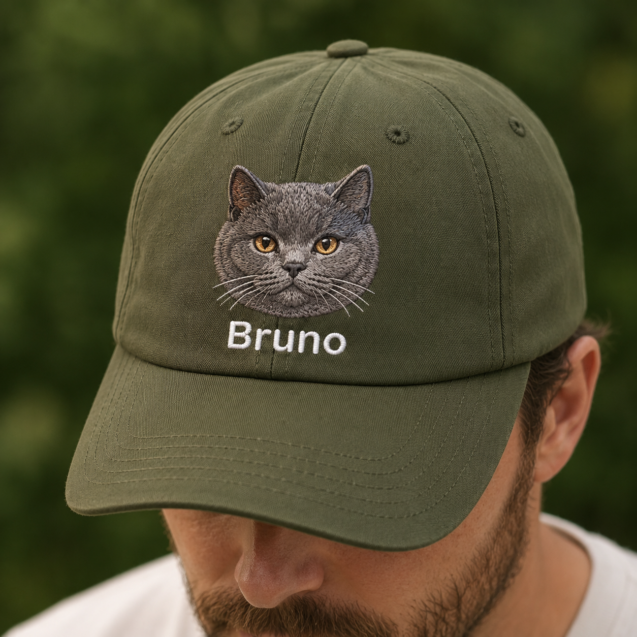 Custom Photo Cat Embroidered Hat | Gift For Cat Lovers Pa99