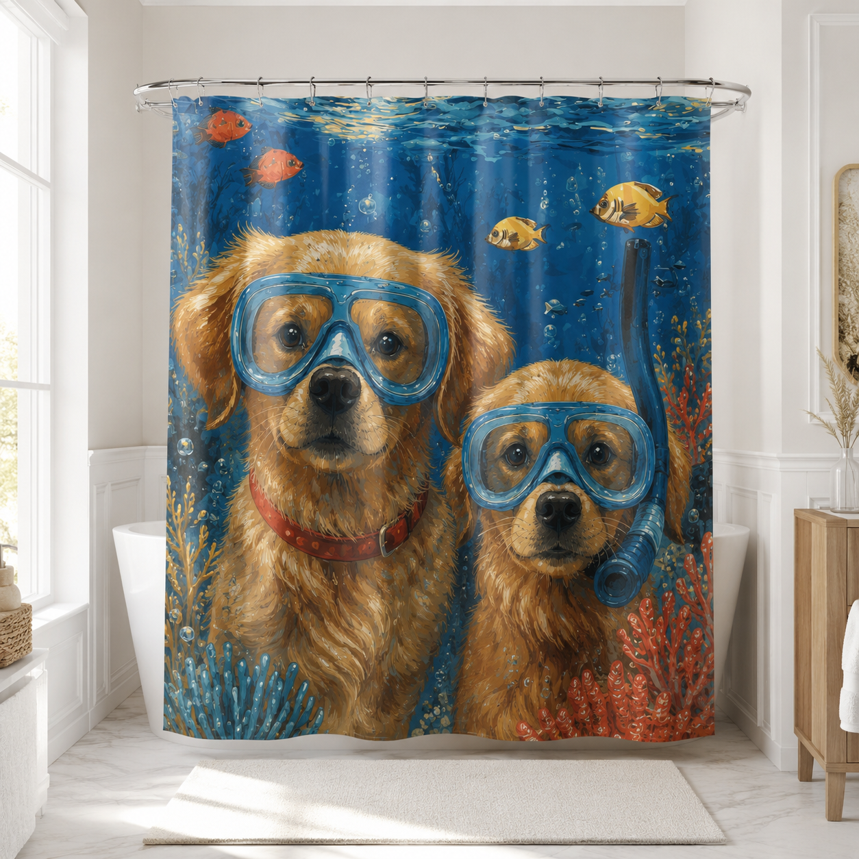 Custom Photo Dog Shower Curtain | Gift For Dog Lovers