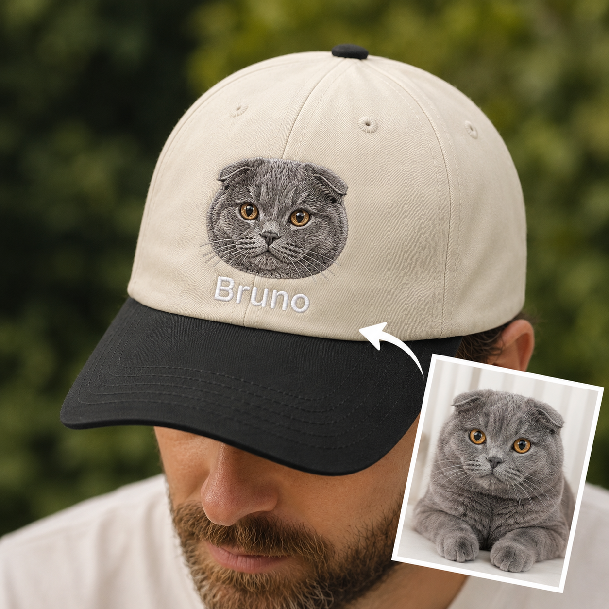 Custom Photo Cat Embroidered Hat | Gift For Cat Lovers Pa99