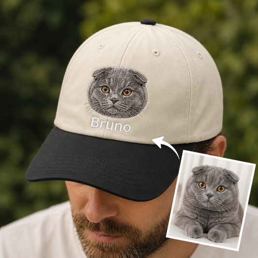 Custom Photo Cat Embroidered Hat | Gift For Cat Lovers Pa99