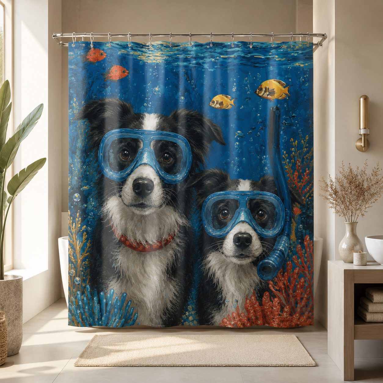 Custom Photo Dog Shower Curtain | Gift For Dog Lovers