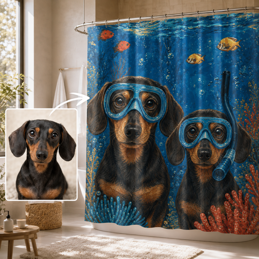 Custom Photo Dog Shower Curtain | Gift For Dog Lovers