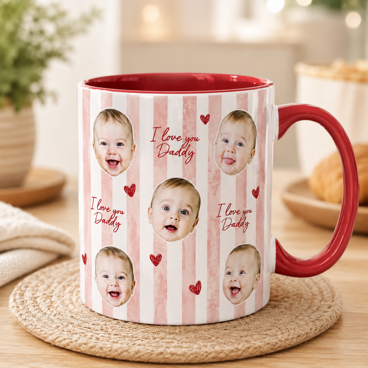 Custom Photo I Love You Dad, Personalized Mug Mug For Husband Dad Grandfather TOM99
