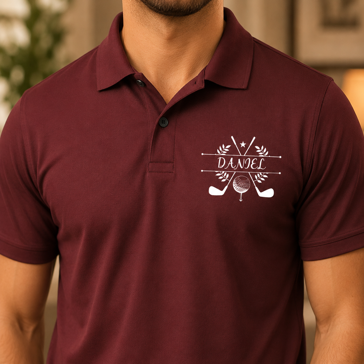 Custom Photo Dad Golf Lover Polo Shirt, Personalized Polo Shirt For Husband Dad Grandfather TOM99