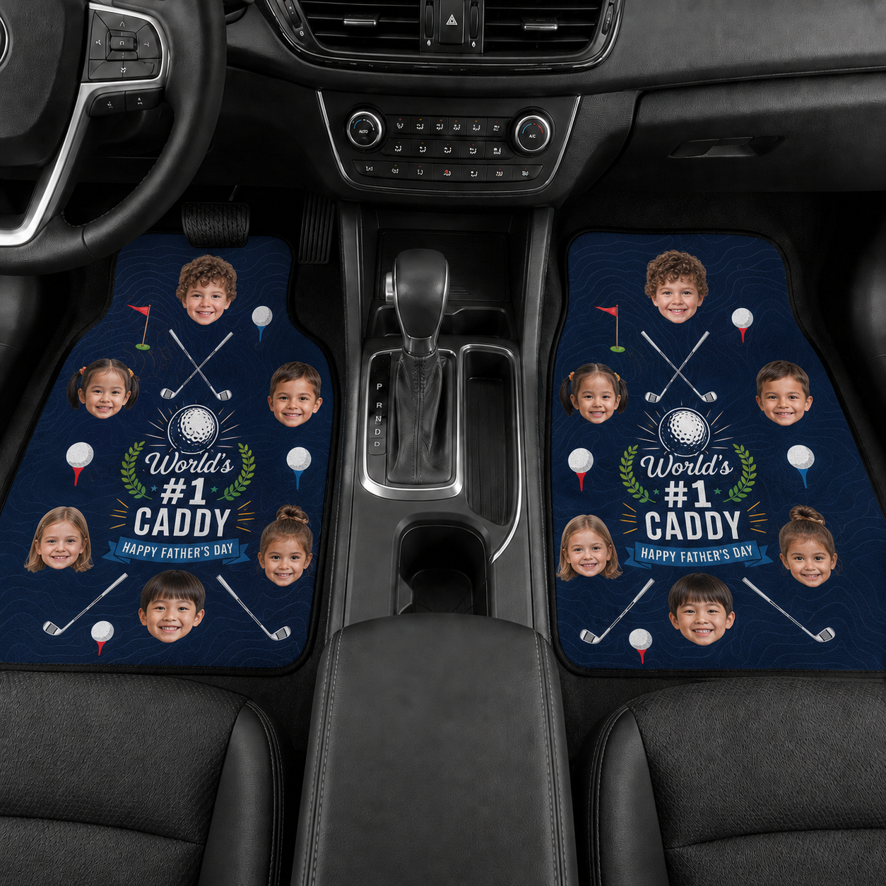Personalized Dad Golf Flannel Car Floor Mats, Custom Dad Floor Mats, Gift For Dad TOM99