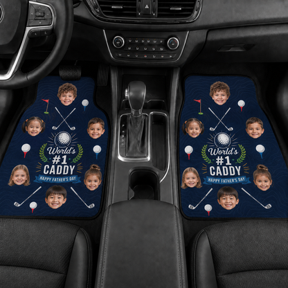Personalized Dad Golf Flannel Car Floor Mats, Custom Dad Floor Mats, Gift For Dad TOM99