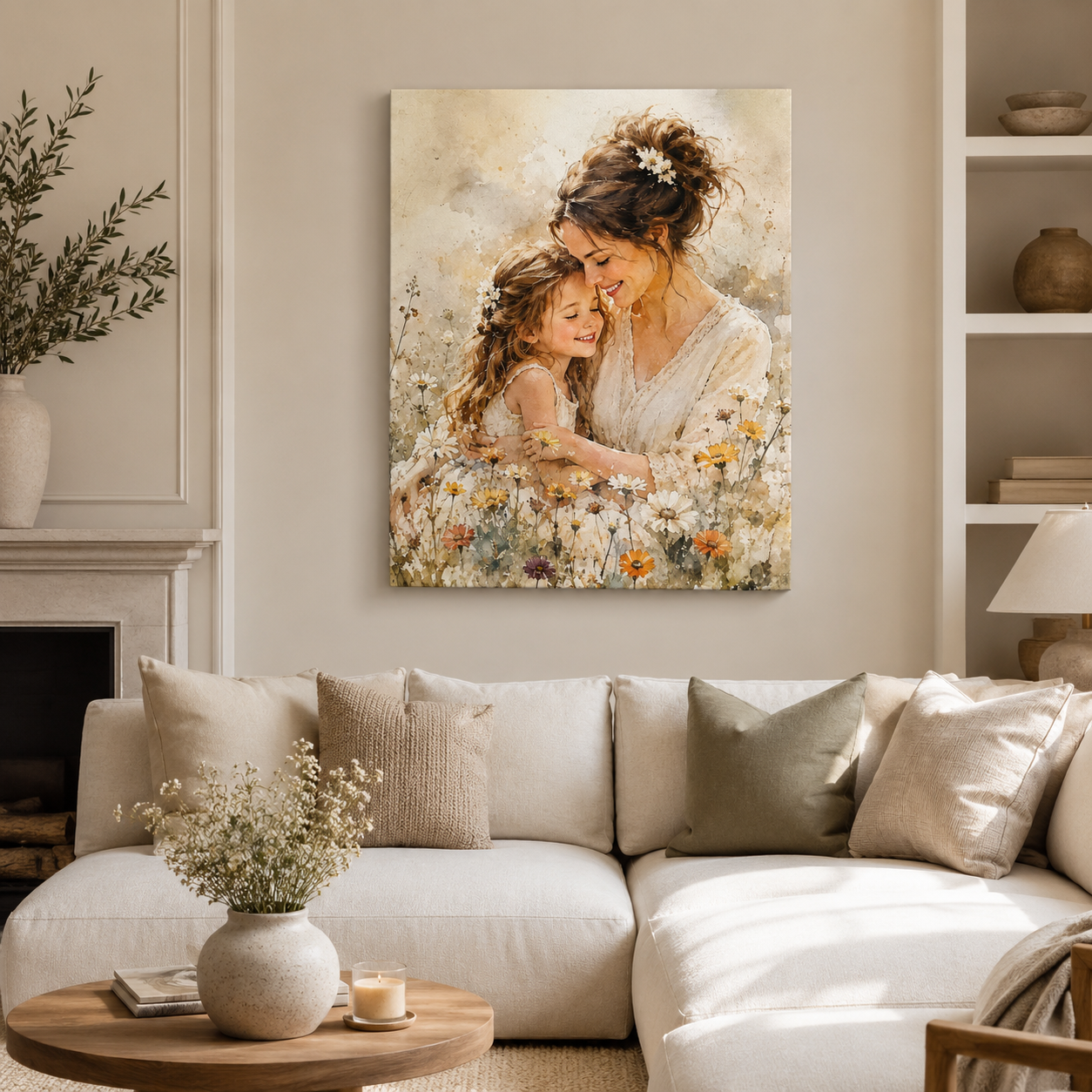 Custom Daughter & Mom Photo Canvas Wall Art - Custom Gift For Mom TOM99