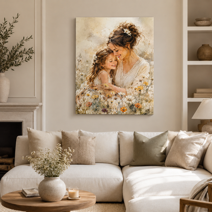 Custom Daughter & Mom Photo Canvas Wall Art - Custom Gift For Mom TOM99