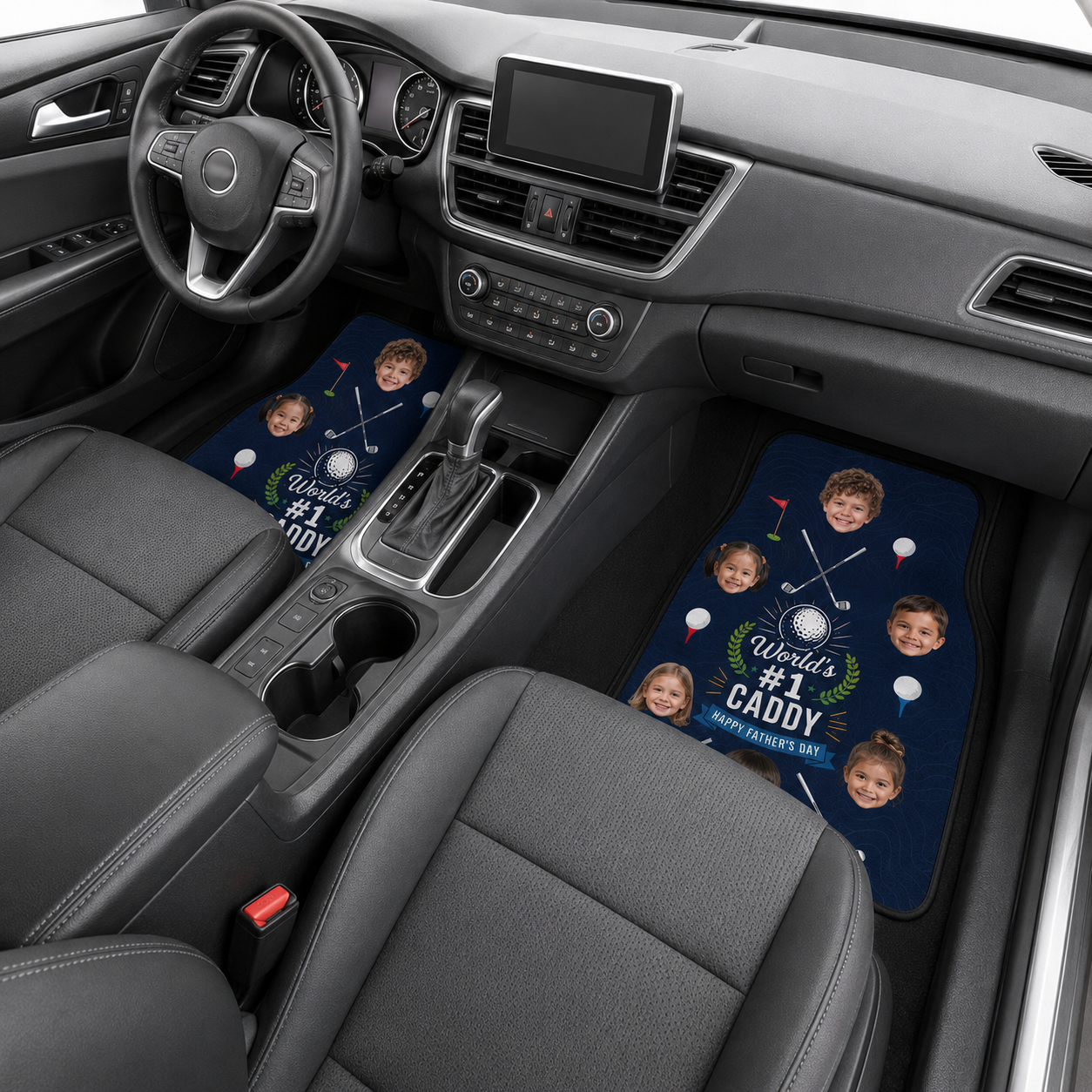 Personalized Dad Golf Flannel Car Floor Mats, Custom Dad Floor Mats, Gift For Dad TOM99
