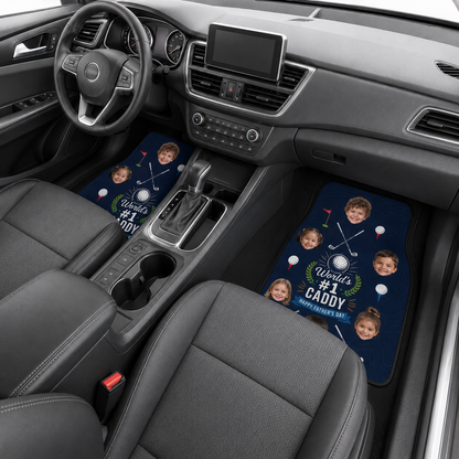 Personalized Dad Golf Flannel Car Floor Mats, Custom Dad Floor Mats, Gift For Dad TOM99